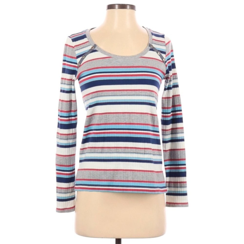 POSTAGE STAMP Blue Print Long Sleeve T-Shirt